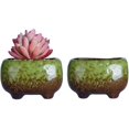 thumbnail image 5 of ARTKETTY Succulent Plant Pots - 4.7 Inch Ceramic Cactus Planter Pots Tripod Mini Glazed Flower Pots with Drainage Hole, 5 of 5
