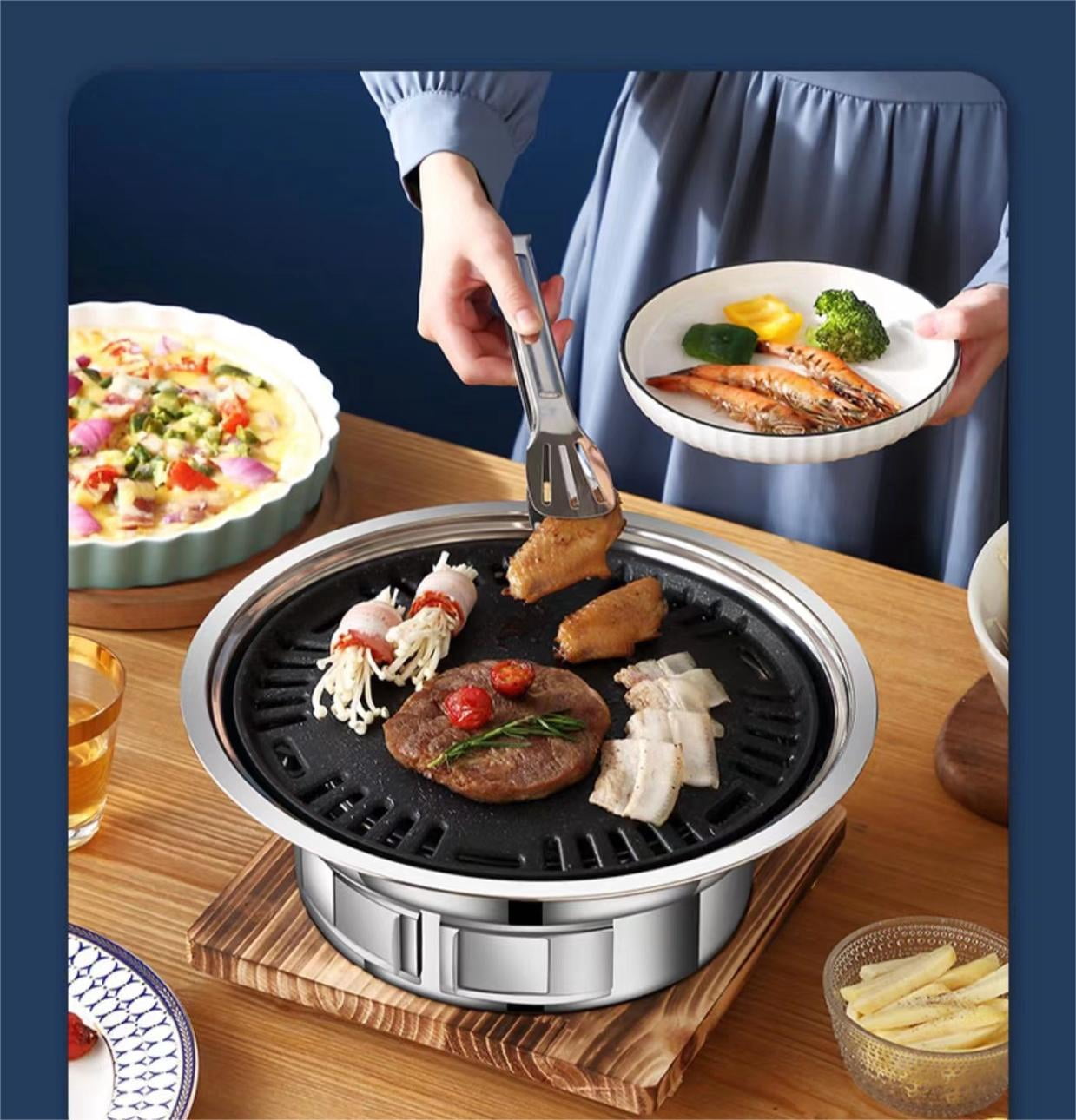 Stainless Steel Round BBQ Oven Portable Charcoal Oven Home Camping Potluck Available