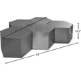 thumbnail image 4 of Meridian Furniture Hexagon Brushed Chrome 5 Piece Modular Coffee Table, 4 of 4