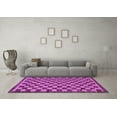 thumbnail image 3 of Ahgly Company Indoor Rectangle Checkered Purple Modern Area Rugs, 7' x 10', 3 of 4