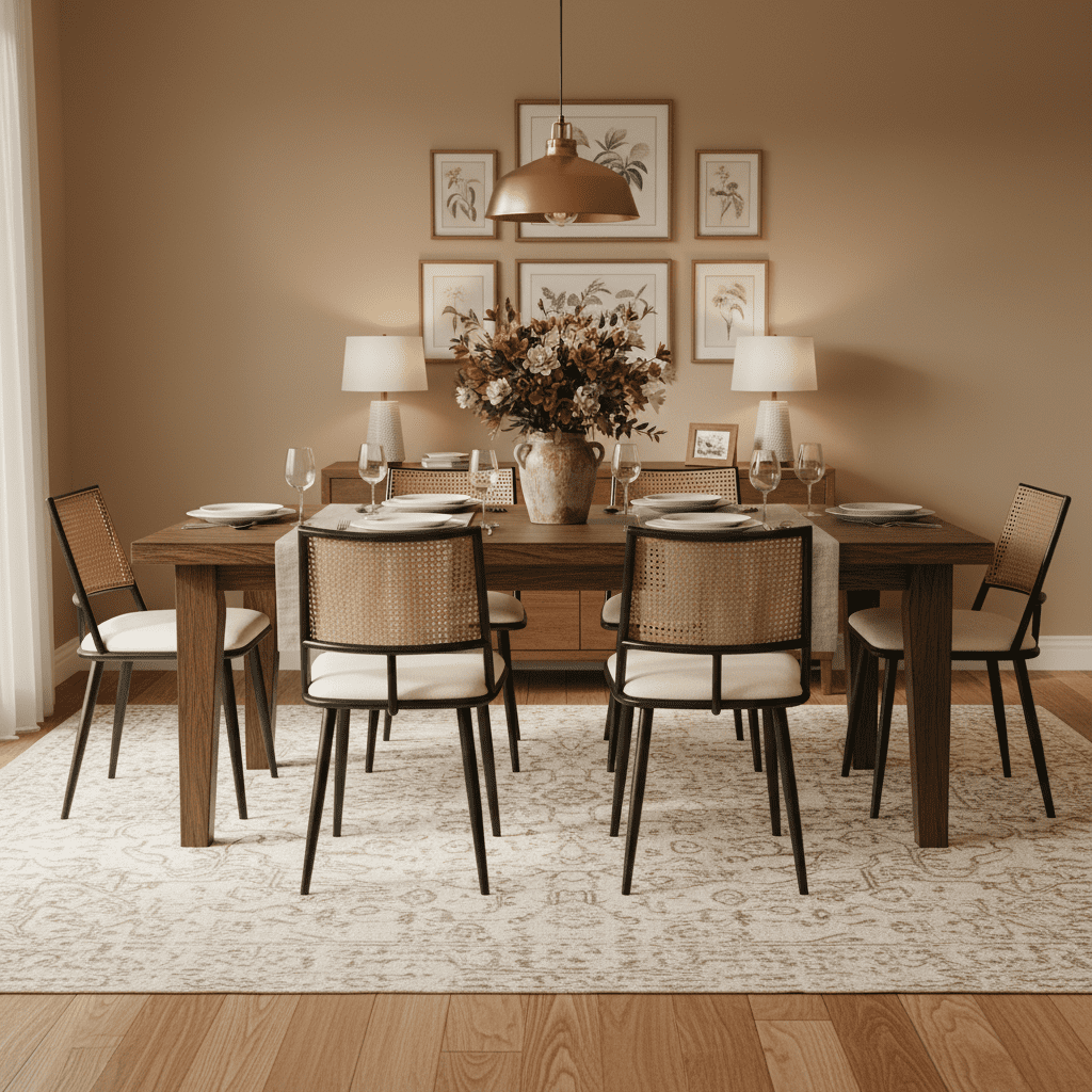 Noble House Modern Dining Chairs Set of 6, PU Upholstered Easy-Clean ...