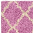 thumbnail image 4 of SAFAVIEH Daley Geometric Plush Shag Area Rug, Pink/Ivory, 6' x 6' Square, 4 of 8