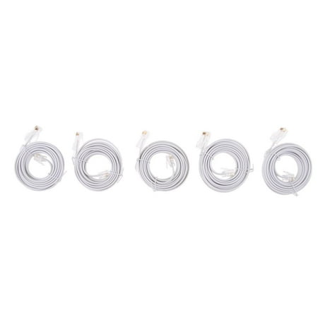 LeeQinersw 5Pieces to RJ11 Telephone Modem Line Cable DSL Cord 8P4C 6P4C 3Meters