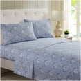 thumbnail image 2 of Mellanni 4-Piece Iconic Full Bedsheet Set - Microfiber, 16" Deep Pocket, Cooling, Wrinkle, Fade, Stain Resistant, Paisley Blue, 2 of 7