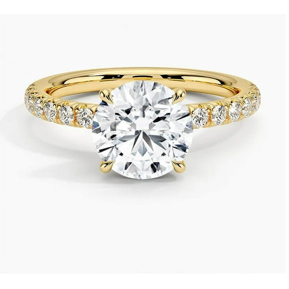 Certified 2.0 Carat Diamond Promise Ring Wedding Ring Lab Grown Yellow Gold Diamond Ring