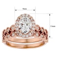 thumbnail image 5 of SuperJeweler 1 1/2 Carat Oval Shape Diamond Bridal Set In 14 Karat Rose Gold For Women, 5 of 6