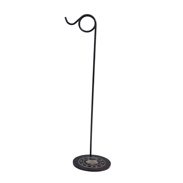 Soporte de escritorio para carillón de viento, soporte de exhibición, adorno, organizador de bolígrafos, de gong para salón de té, hogar, exposición, Gancho de anilla negro