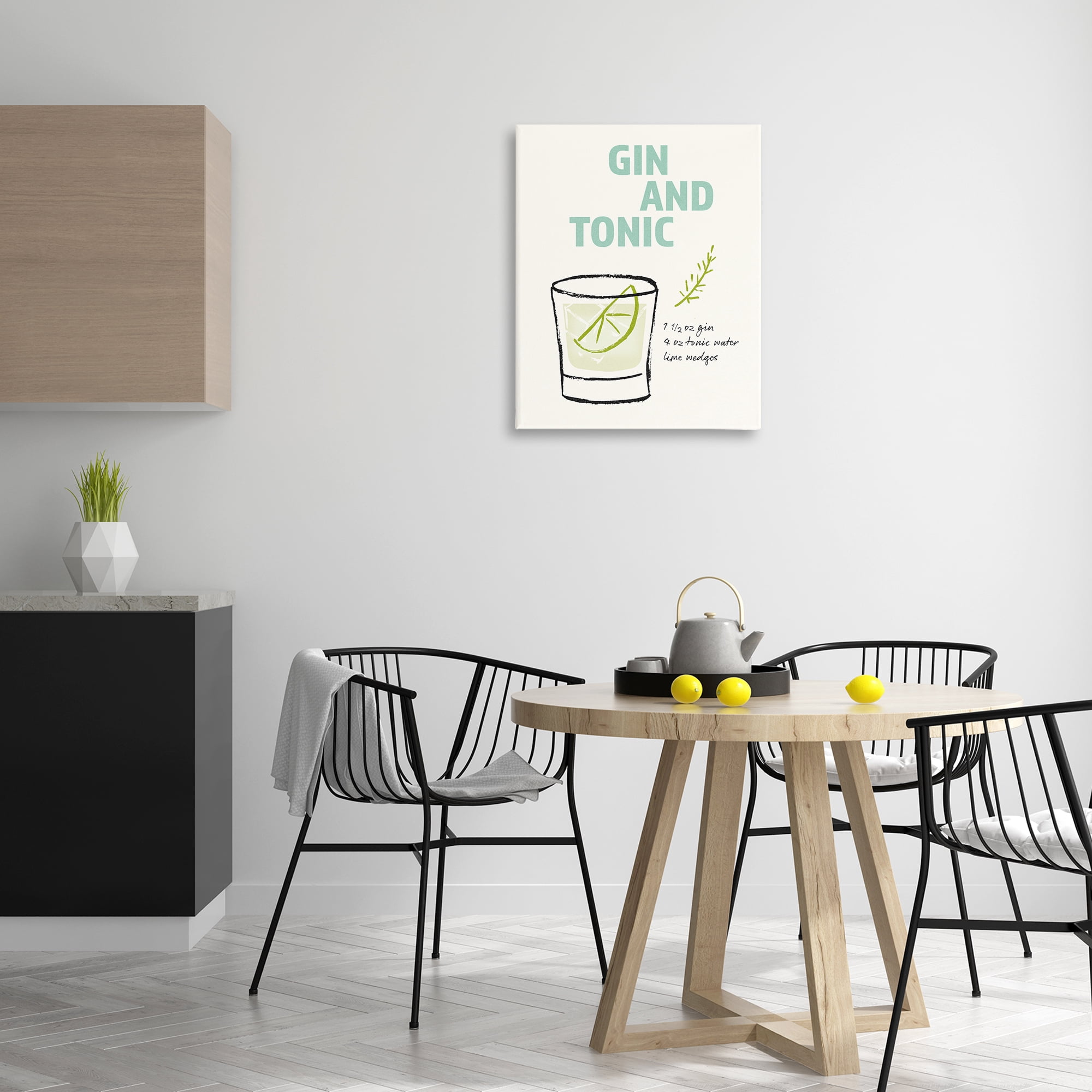 Stupell Industries Gin & Tonic Recipe Food & Beverage Painting Gallery Wrapped Canvas Art Print Wall Art, 24 x 30