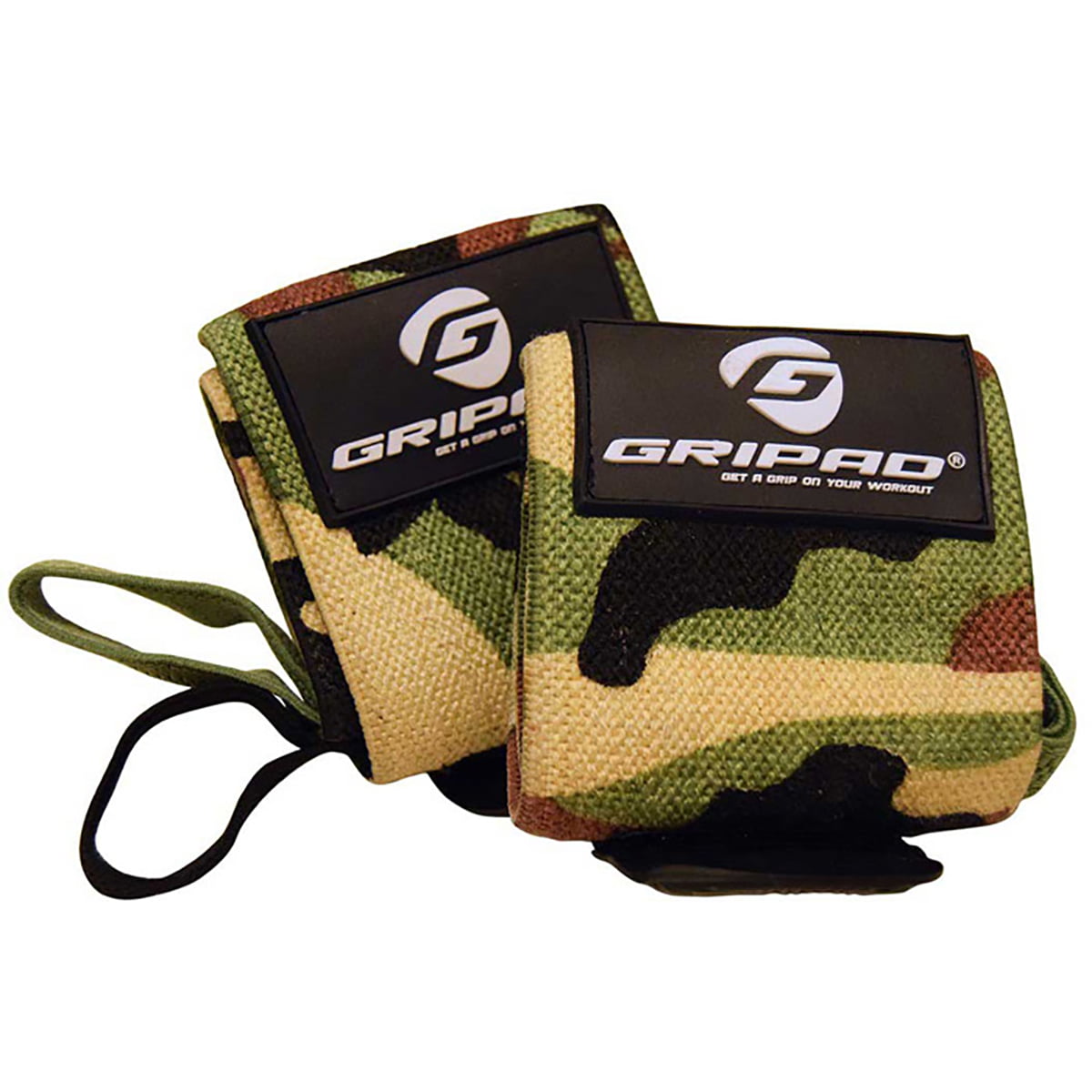 Power Weight Lifting Wrist Wraps Support Gym Training Fist Straps Green Cameo 