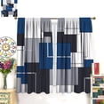 thumbnail image 6 of Blue Green Kitchen Curtains, Grid Checkered Plaid Gingham Lattice Trellis 3-Piece Kitchen Curtain Valance and Tiers Set 36 Inch Length, Rod Pocket Half Window Curtains for Cafe Living Room Bathroom, 6 of 6
