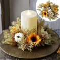 thumbnail image 4 of HomelyJoy Fall Home Decor Candle Holder, Warm Thanksgiving Centerpiece for Dinner Table with Pumpkins Berries and Maples, for Dining Room Desktop Mantel Indoor Decor, 4 of 9