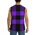 thumbnail image 4 of Uemuo Purple Buffalo Plaid Pattern Men's Sleeveless T-Shirt,Muscle Athletic Tank Top, Moisture-wicking Quick-dry Breathable Classic Tee Top for Gym Run Outdoor Sports-3X-Large, 4 of 8