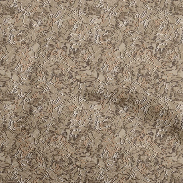 oneOone Cotton Poplin Brown Fabric Abstract Sewing Craft Projects Fabric Prints By Yard 56 Inch Wide