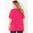 thumbnail image 3 of Catherines Women's Plus Size Suprema Pleat-Neck Tee, 3 of 6