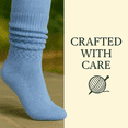 thumbnail image 6 of Women's Extra Long Slouch Socks Knee High Cotton Blend Pack of 2 Shoe Size 5-10 Retro 80s Style (Light Blue), 6 of 11