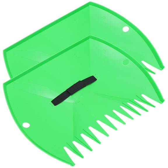 unbranded 2 Pcs Fallen Leaves Rake Garden Cleaning Tools Faux Black Green