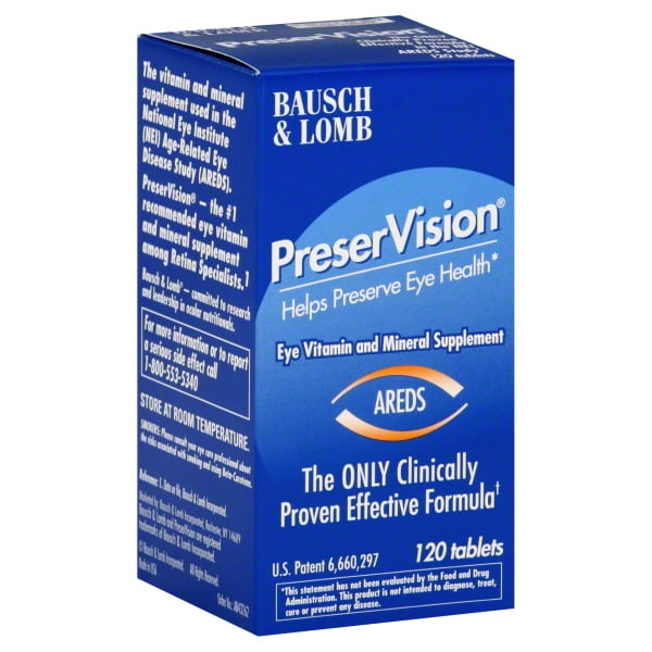 Bausch And Lomb Preservision Preservision Eye Vitamin And Mineral Supplement 120 Ea 