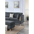 thumbnail image 3 of Simple Modern 3pc Sectional Set Charcoal Chenille Fabric Corner Sectional Sofa Reversible L/R Chaise and Ottoman Living Room, 3 of 9