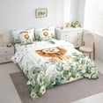 thumbnail image 3 of Cartoon Animal King Comforter Set 7 Pieces Kawaii Lion Bedding Comforter Sets, Safari Animal Bed in a Bag Jungle Wildlife Bedding Set, Botanical Green Eucalyptus Bed Sheets Set, 3 of 6