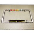 thumbnail image 4 of Vietnam Veteran 3 Service Ribbons - Domed Custom-Made Personalized Narrow (Thin) Top 4 Hole Metal Car License Plate Frame with Free caps - Chrome (Quantity: 1 Frame), 4 of 7