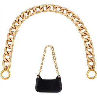 Bag Chain Acrylic KDUPUP Fashion Metal Handbag Chain Strap, 11.8 Inch Replacement Handle Shoulder Strap, Unique Heavy Metal Bag Chain For Handbag Purse Shoulder Bag (Light Gold Purse Chains