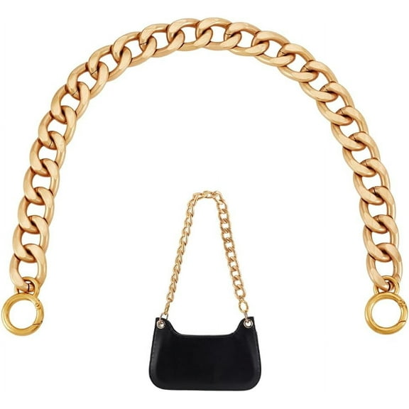 PH 24 inch Handbag Chain 1 inch Wide Heavy Chunky Aluminum Metal Purse Handle Bag Chains Bag Strap Gold Chain Replacement for Handbag Crossbody Tote Underarm Bag Accessories for DIY