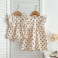 thumbnail image 2 of Trajes de hermana, vestido de verano con estampado de corazón para niña, vestidos acampanados con cuello redondo para niño, mono de manga voladora para bebé, ropa para niño, 2 of 6