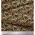 thumbnail image 2 of Soimoi Poly Georgette Fabric Leaves & Fox Face Cartoon Decor Fabric Printed Yard 42 Inch Wide, 2 of 3