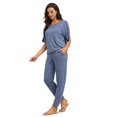 thumbnail image 3 of Xmarks Women's Casual Maxi Long Nightgown Solid Color Sleep Shirts Long Sleeves Sleepshirt Full Length Split Pajama Dress S-2XL, 3 of 8