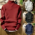 thumbnail image 3 of Winter Men'S Sweater Men'S Turtleneck Solid Color Casual Sweater Men's Slim Fit Brand Knitted Pullovers, 3 of 4