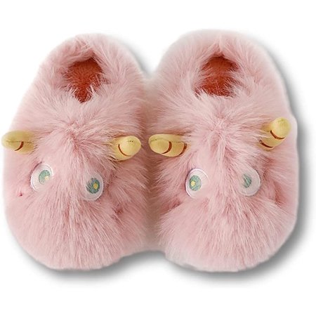 

CoCopeaunt Soft Faux Fur Plush Fuzzy Slippers for Women Men Unisex Winter Cute Little Monster Animal Home Slippers