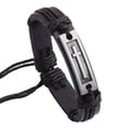 thumbnail image 1 of Pulsera de piel cruzada para hombre, pulsera ajustable de piel de vacuno, 1 of 2