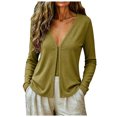 thumbnail image 6 of COMVALUE Cardigan Sweaters for Women Trendy Button Down Open Front Cardigans Lightweight Long Sleeve Fall Outfits Clothes Green M, 6 of 7