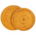 thumbnail image 4 of 2Pcs Rattan Weave Cup Mat Hand-Made Crafts Rattan Coasters Home Decoration, 4 of 8