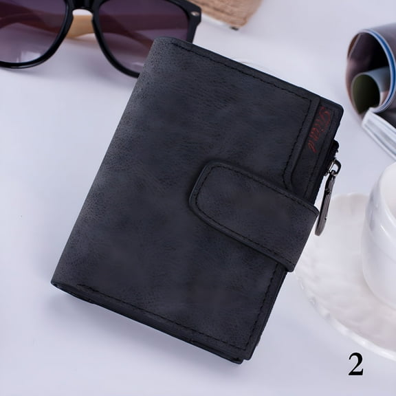 GASTROPOD Soft Leather Minimalist Bifold Small Wallet, Zipper Wallet With ID Window, Credit Card Holder Wallet for Women