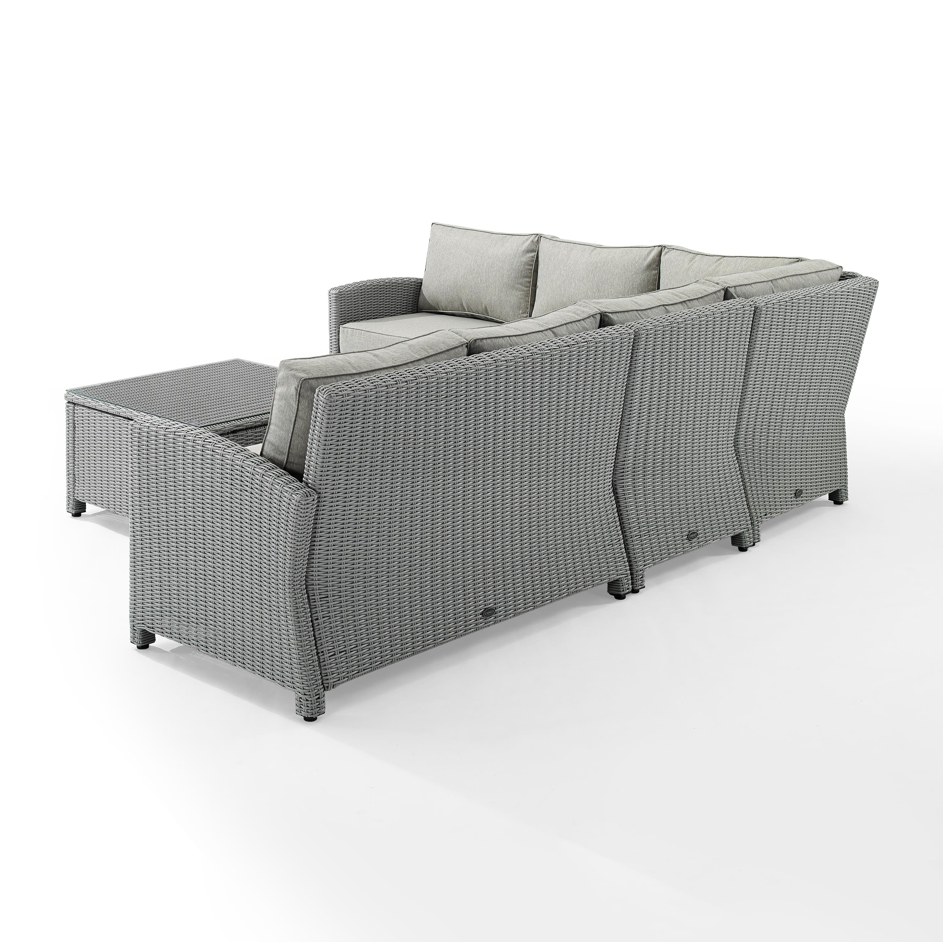 Crosley Furniture Bradenton 5-Piece Outdoor Sectional Sofa Wicker Conversation Patio Furniture Set for Deck - image 3 of 9