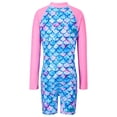 thumbnail image 6 of Usaibhir Girls One Piece Swimsuits Rash Guard for Girl Long Sleeve Bathing Suits with Front Zipper Sun Protection Swimwear 4-10 Years, 6 of 10