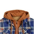 thumbnail image 4 of Plus Size Jackets for Men Clearance Plaid Flannel Jacket Winter Coat Classic Trucker Jackets with Hood, 4 of 5