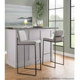 thumbnail image 3 of Fuji High Back Bar Stool Set of 3 Black, Bar Chairs Set of 3, Black Bar Stools, Bar Stools Set of 3 with Backs (Grey Fabric), 3 of 6