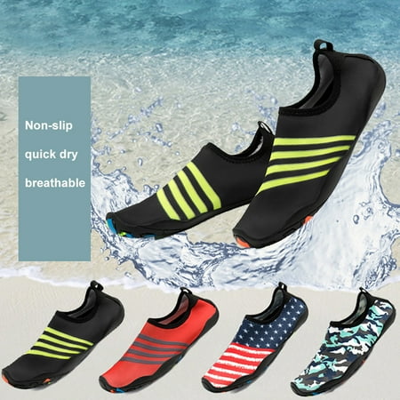 

Porfeet Unisex Flag Camouflage Quick Drying Anti Slip Swim Surf Water Shoes Beach Socks Red 36