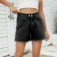 thumbnail image 5 of Lixiuxyad Summer Denim Shorts Summer New Versatile Denim Shorts Hot Pants,Black L, 5 of 7