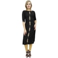thumbnail image 5 of Bimba Women's Designer Rayon Black Kurti Embroidered Indian Tunic Kurta-22, 5 of 5
