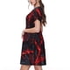 thumbnail image 2 of Disketp Cyberpunk Cityscape Lights para Vestido de Manga Corta para Mujeres, Vestidos de Verano para Mujeres, Casual y Holgado para la Playa, 2 of 6