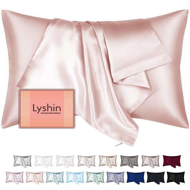 Fundas de almohada de seda LYSHIN Mulberry Queen Size Coral Rosa