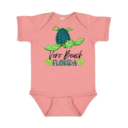 

Inktastic Vero Beach Florida Happy Sea Turtle Gift Baby Boy or Baby Girl Bodysuit