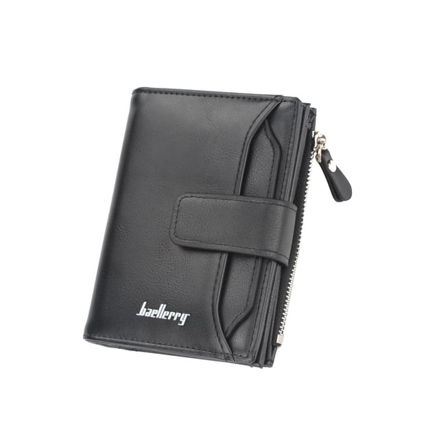 Qarigey Baellerry Hombre Monedero Moda Cartera de cuero Titular de la tarjeta Efectivo Compartimiento de múltiples capas Licencia de conducir Carteras Negro