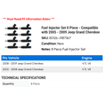 thumbnail image 2 of Fuel Injector Set 8 Piece - Compatible with 2005 - 2009 Jeep Grand Cherokee 2006 2007 2008, 2 of 2