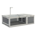 thumbnail image 2 of Pefilos 38 Inch Tortoise House Wooden Turtle Habitat with Removable Top and Tray for Indoors Guinea Pig Hutch, Gray, 2 of 14