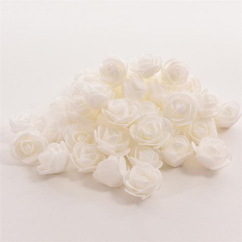 50pcs Artificial Flower Foam Rose Fake Flower Rose Head Wedding Party Bouquet UK 