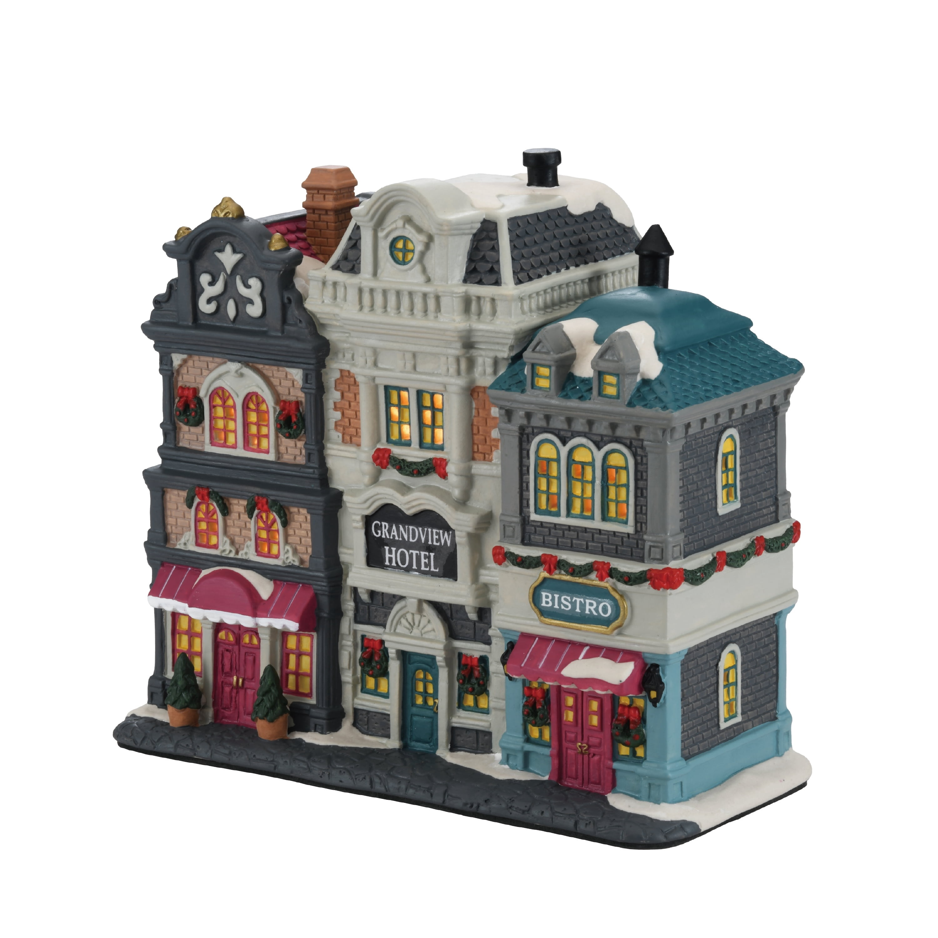 Light-Up Front Street House Christmas Village Building, Multicolor, 7.5", by Holiday Time